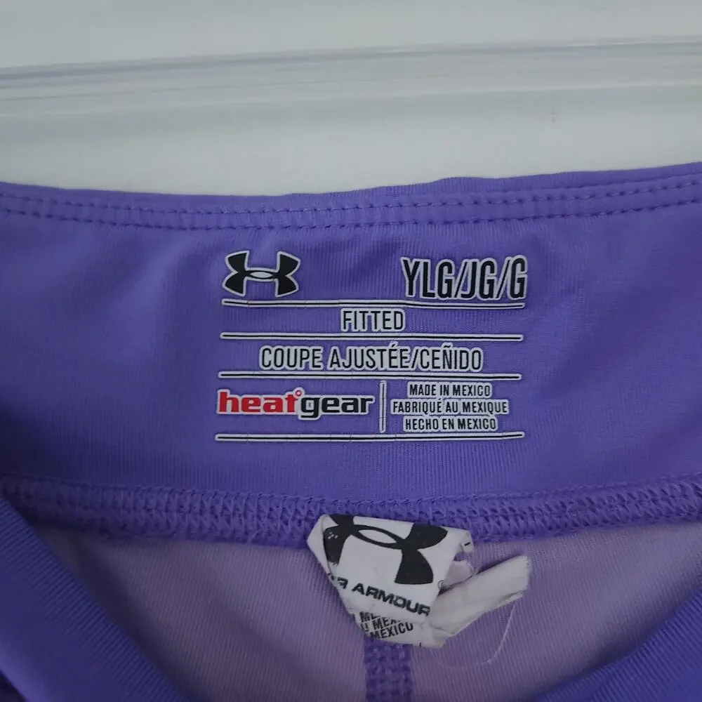 Under Armour HeatGear Girls Fitted Legging Youth Large Purple